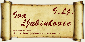 Iva LJubinković vizit kartica